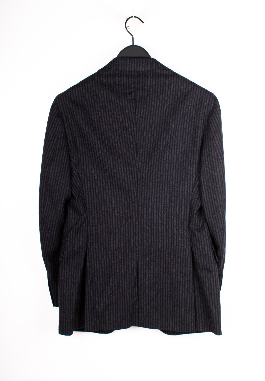 Boglioli Herren Anzug Gestreift Zweiteilig Blazer Hose Größe IT52/L im Angebot 1