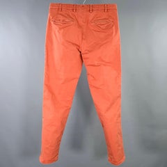 BOGLIOLI Size 30 Orange Rust Cotton Blend Flat Front Casual Pants