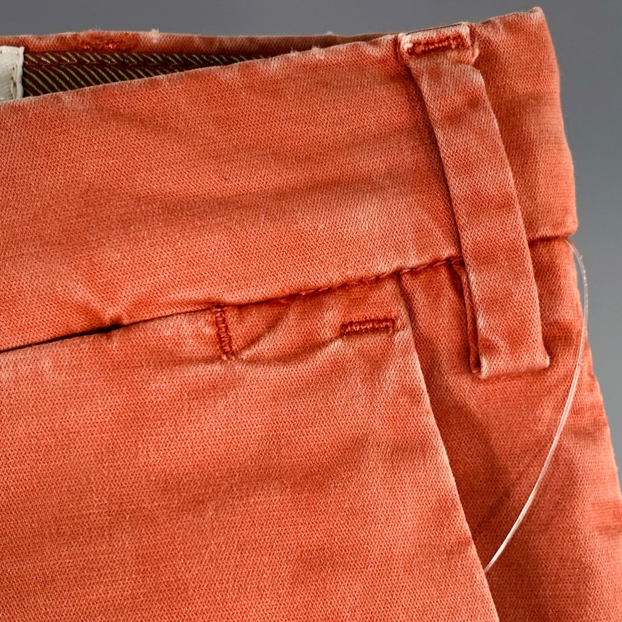 Pantalon décontracté BOGLIOLI, taille 30, orange rouille, en coton mélangé Bon état - En vente à San Francisco, CA