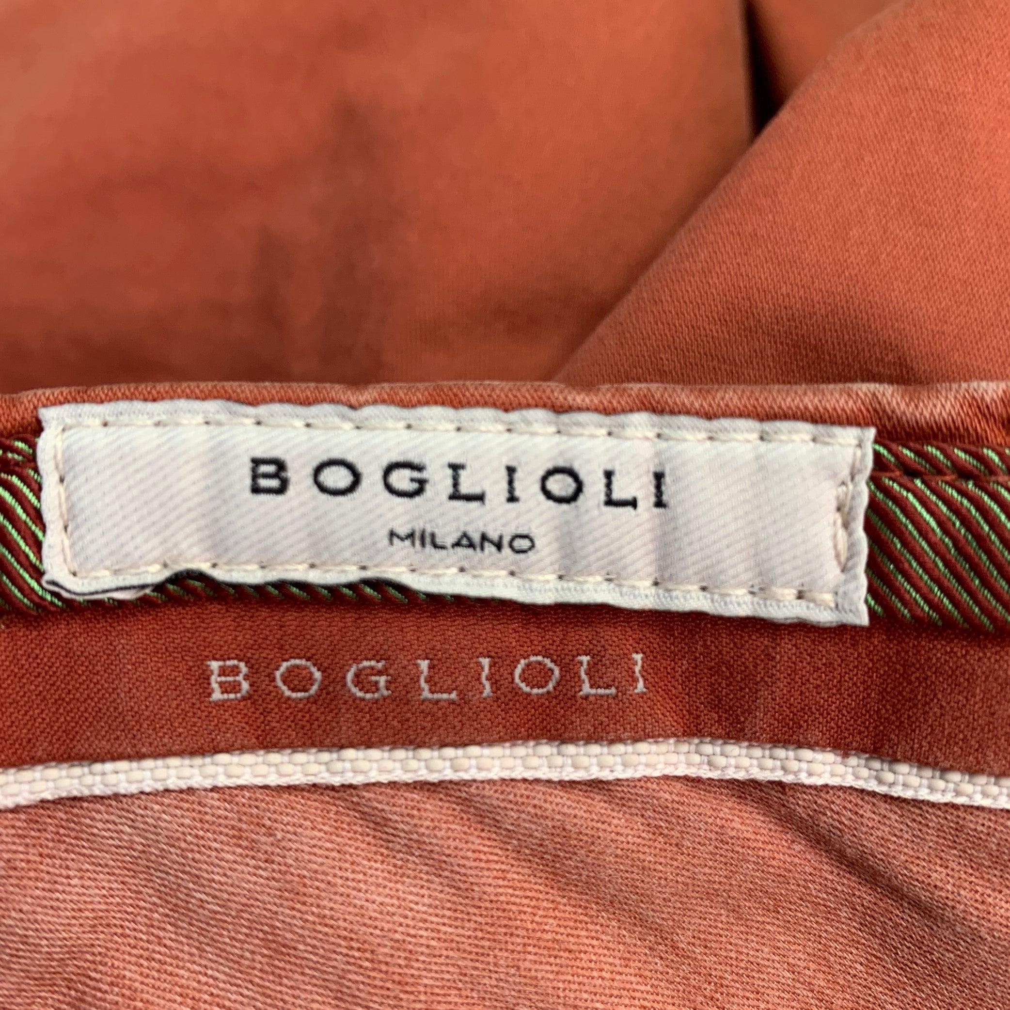 Pantalon décontracté BOGLIOLI, taille 30, orange rouille, en coton mélangé Pour hommes en vente