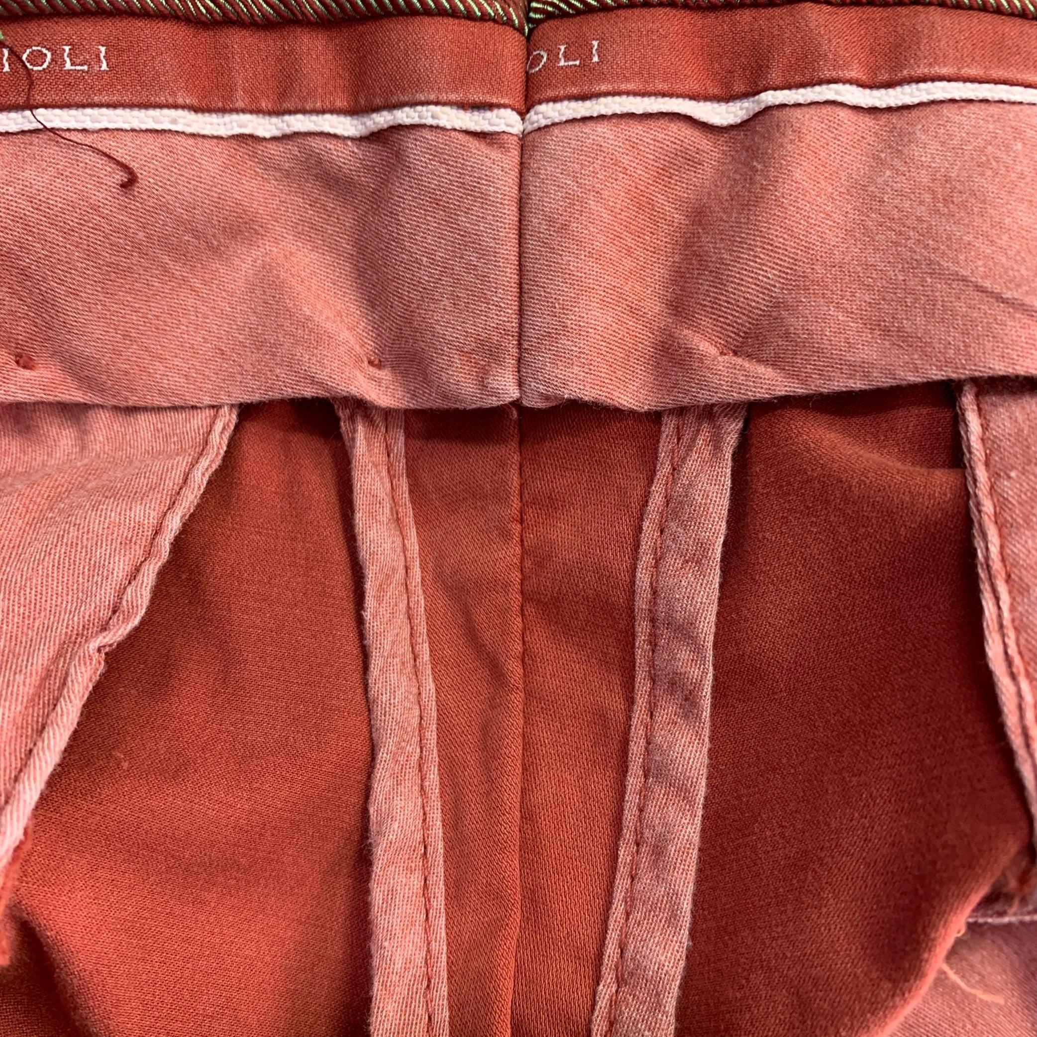 Pantalon décontracté BOGLIOLI, taille 30, orange rouille, en coton mélangé en vente 2