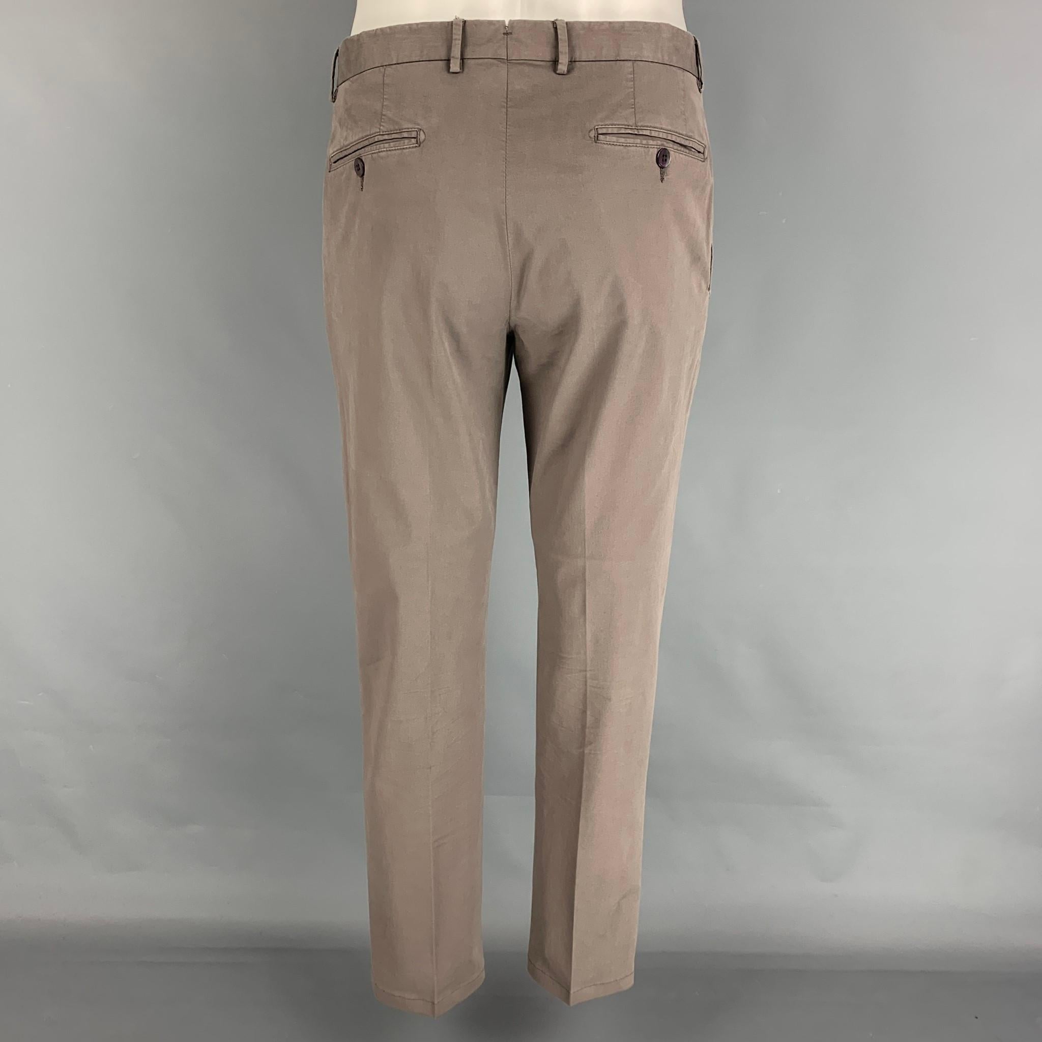 Gray BOGLIOLI Size 36 Grey Cotton Notch Lapel Suit