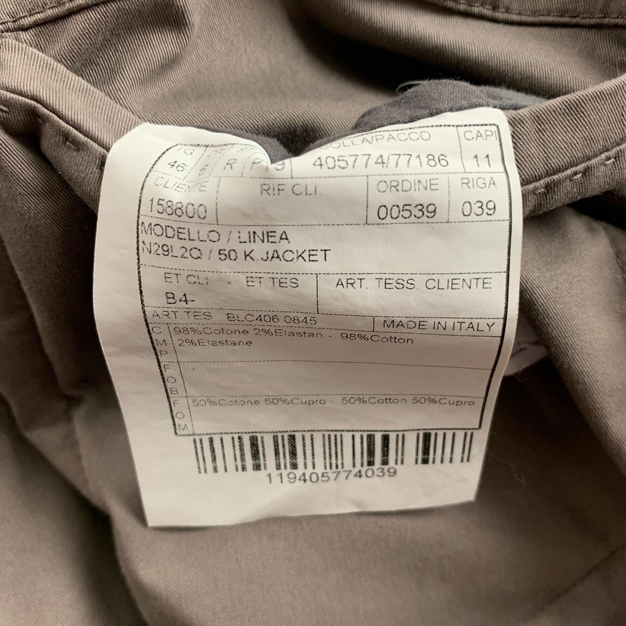 BOGLIOLI Size 36 Grey Cotton Notch Lapel Suit In Good Condition In San Francisco, CA