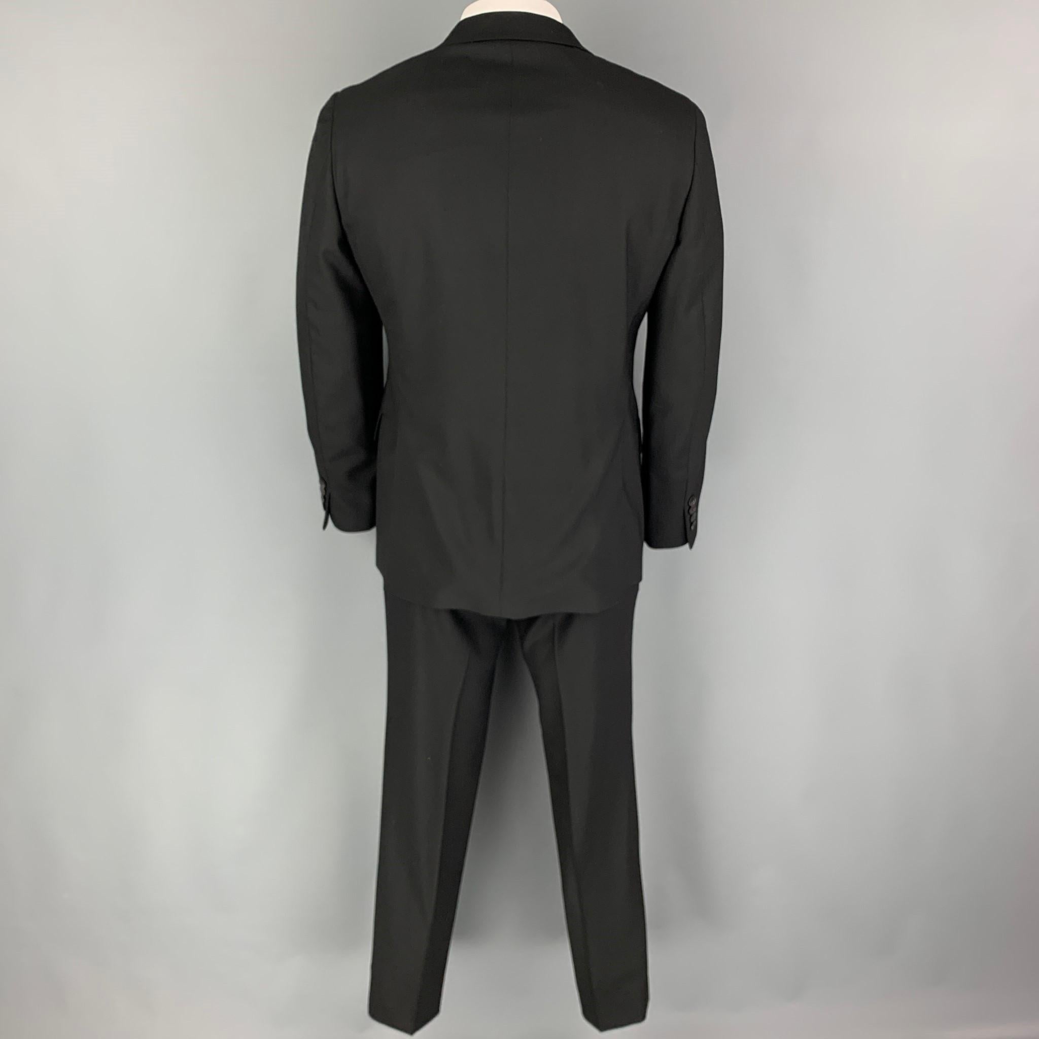 BOGLIOLI Size 42 Black Wool Notch Lapel Suit In Good Condition In San Francisco, CA