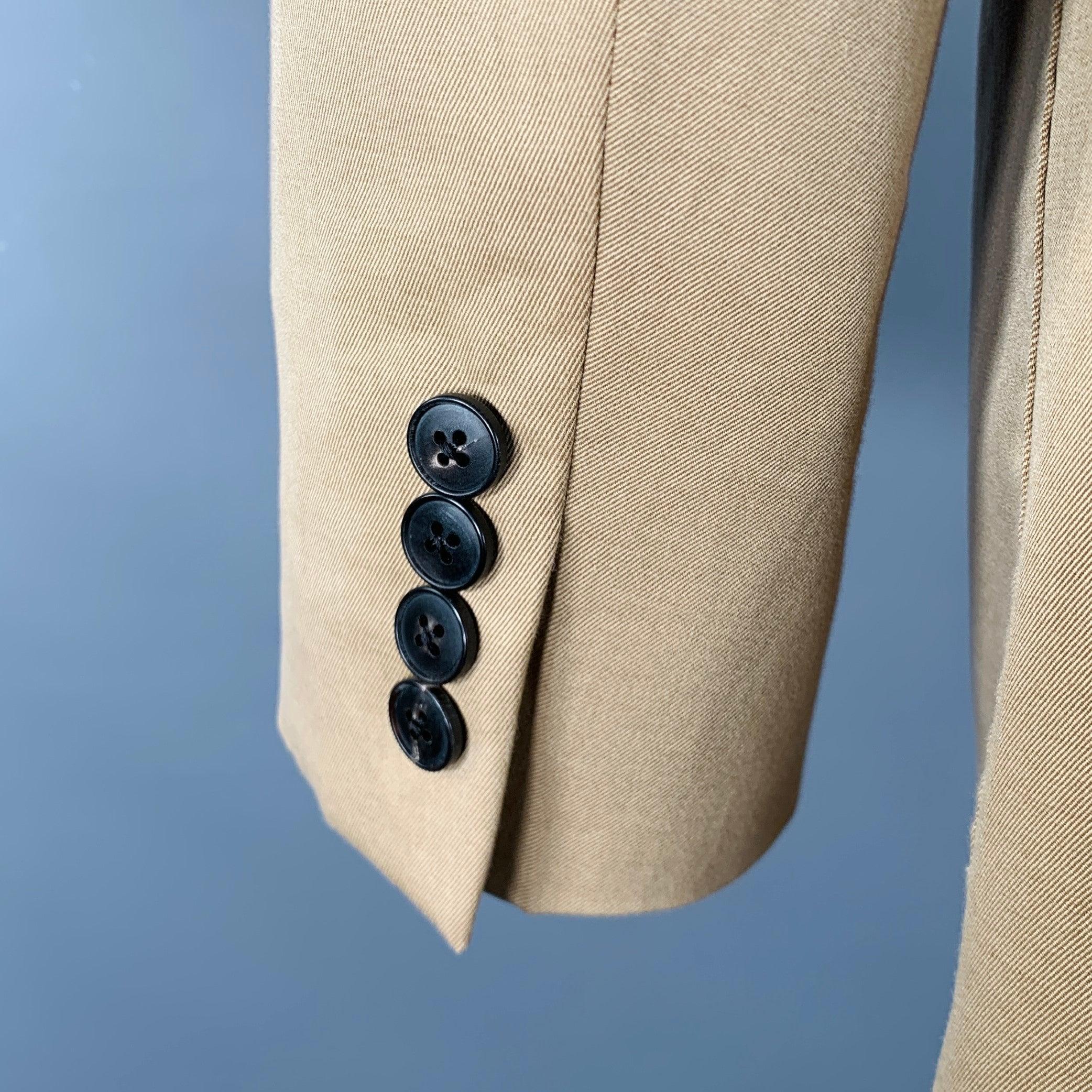 Men's BOGLIOLI Size 44 Beige Wool Cotton Single Breasted Sport Coat For Sale