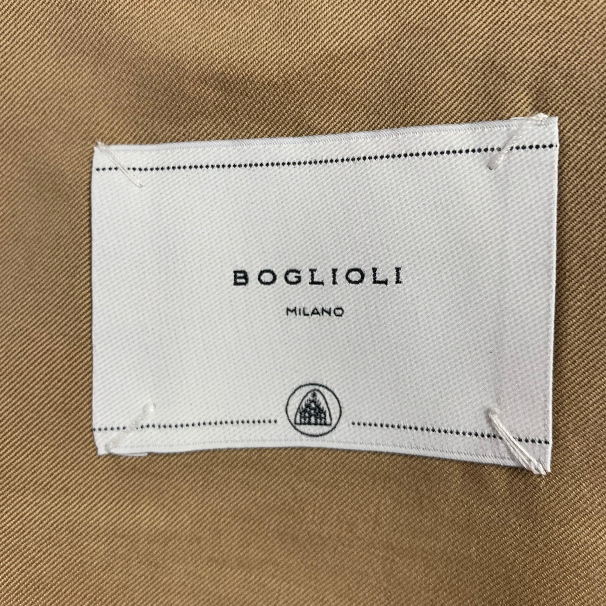 BOGLIOLI Size 44 Beige Wool Cotton Single Breasted Sport Coat For Sale 1