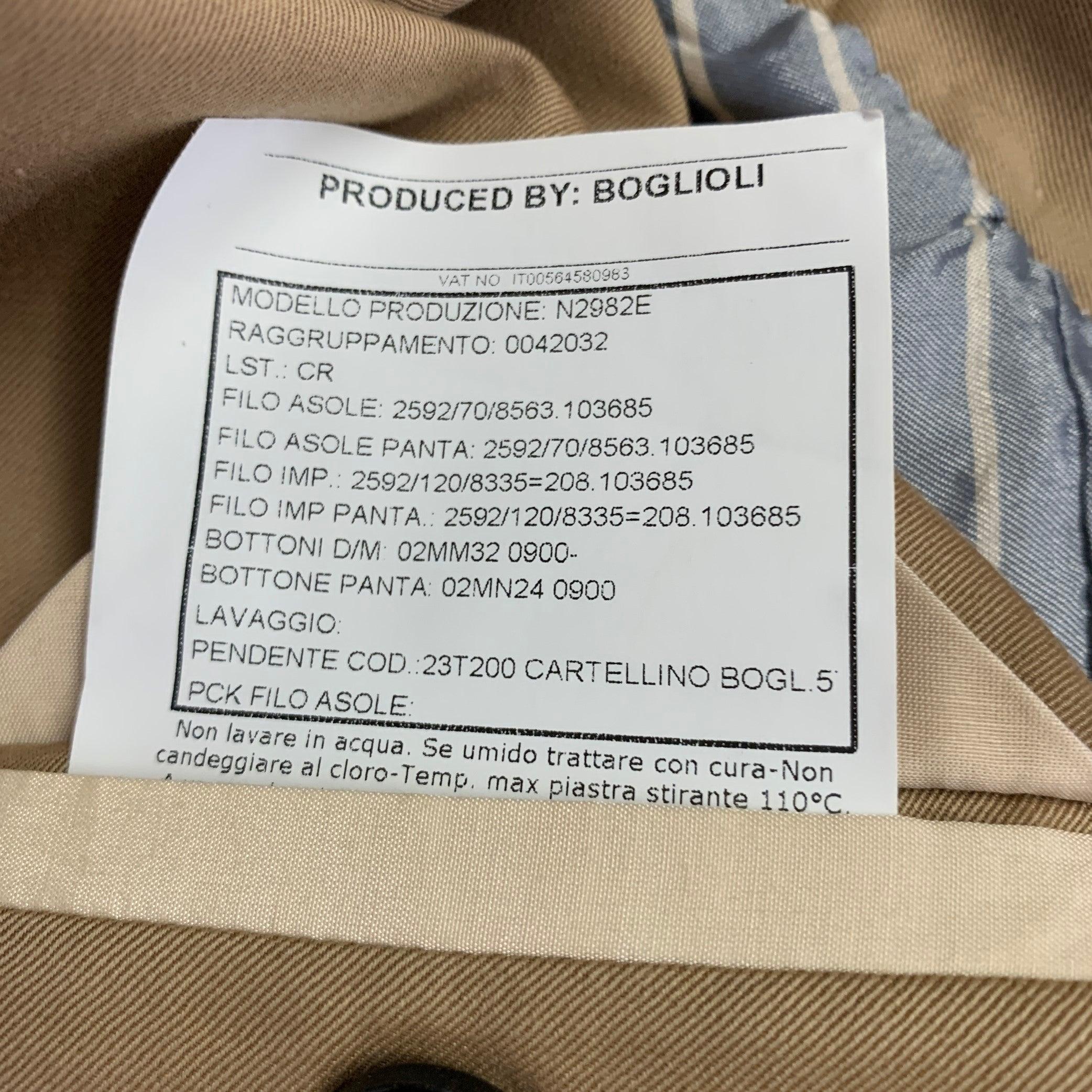 BOGLIOLI Size 44 Beige Wool Cotton Single Breasted Sport Coat For Sale 2
