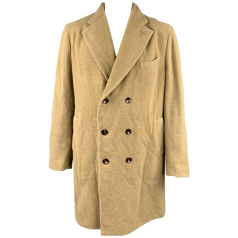 BOGLIOLI Size 46 Moss Textured Wool / Polyester Double Breasted Coat For  Sale at 1stDibs | boglioli shearling coat
