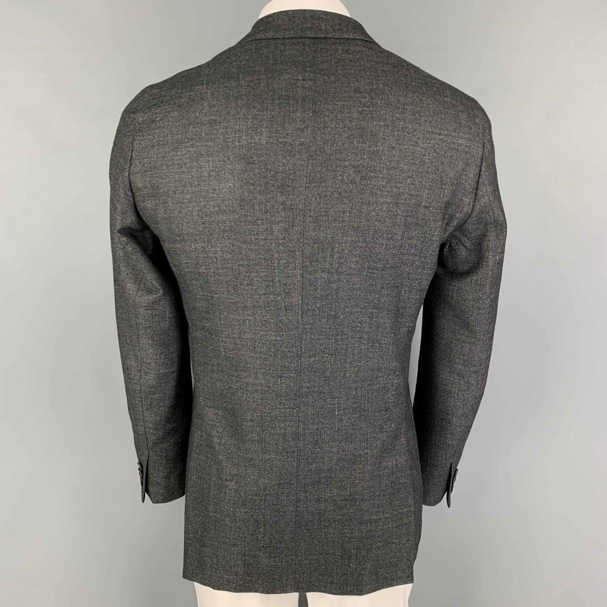 BOGLIOLI Size M Grey Charcoal Wool Blend Single Breasted Sport Coat In Excellent Condition For Sale In San Francisco, CA