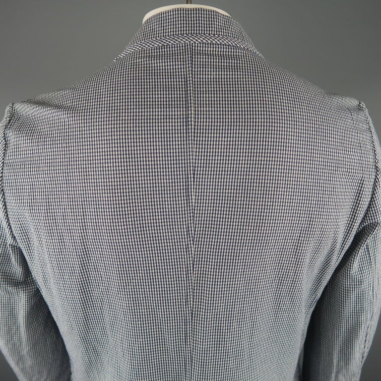 BOGLIOLI XXL 46 Black and White Checkered Cotton Sport Coat For Sale at ...