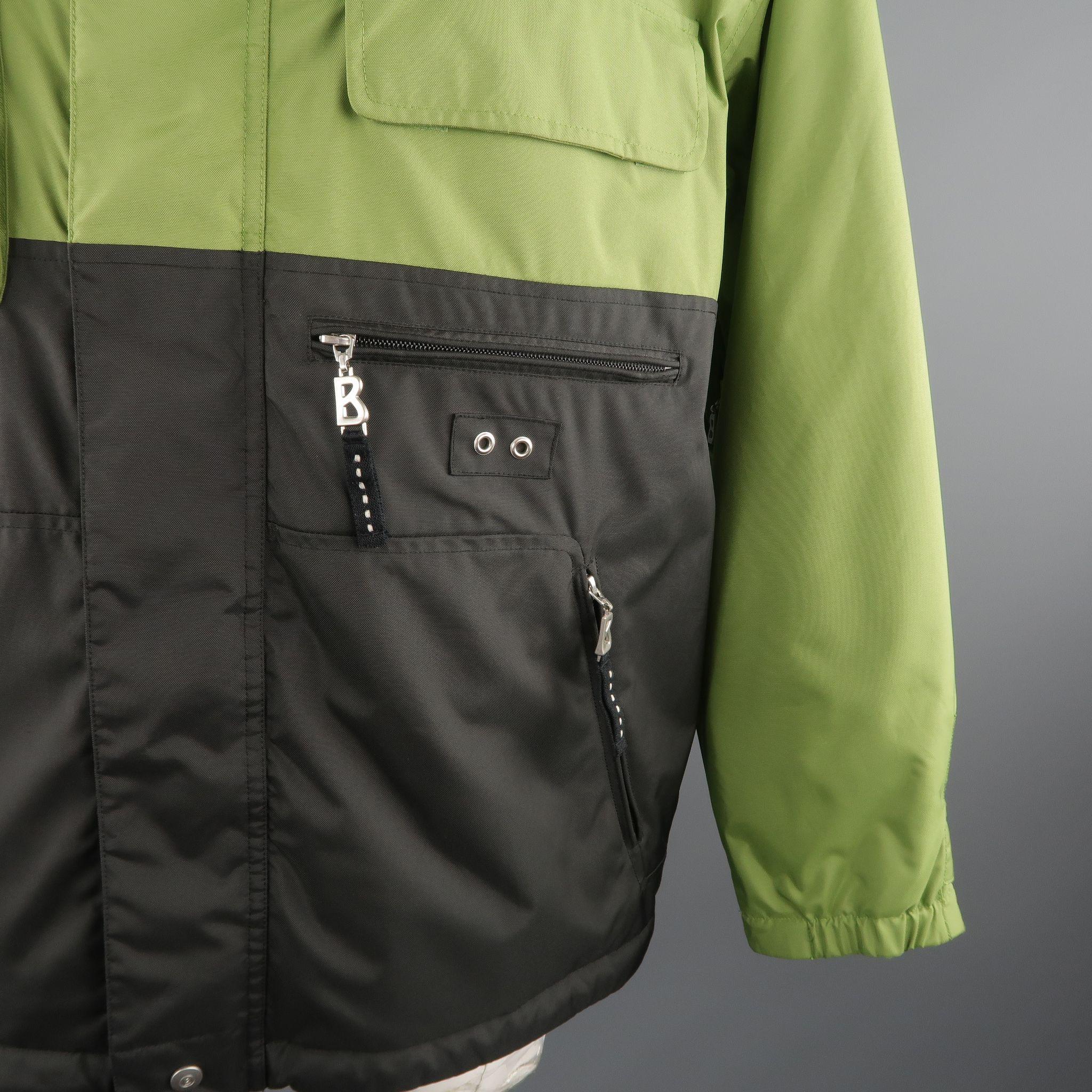 Brown BOGNER 40 Green Polyamide Hooded Ski Jacket