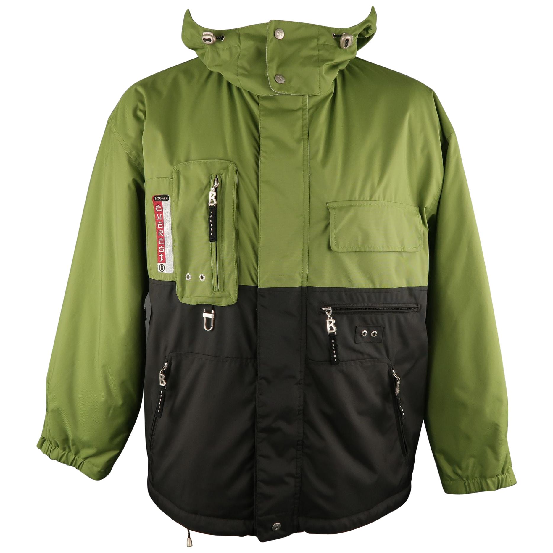 BOGNER 40 Green Polyamide Hooded Ski Jacket