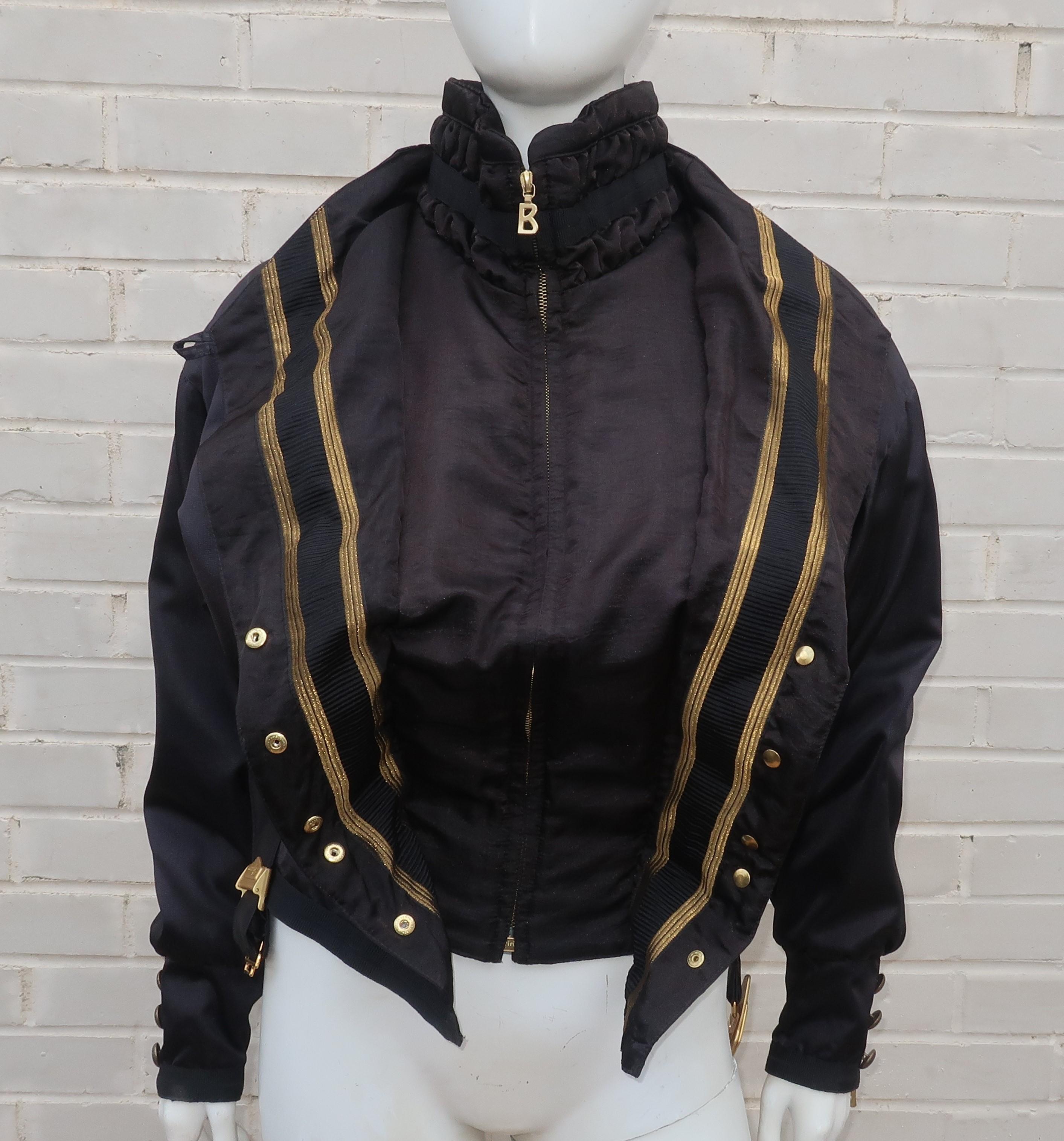 Bogner Black & Gold Ski Jacket, 1980's 3