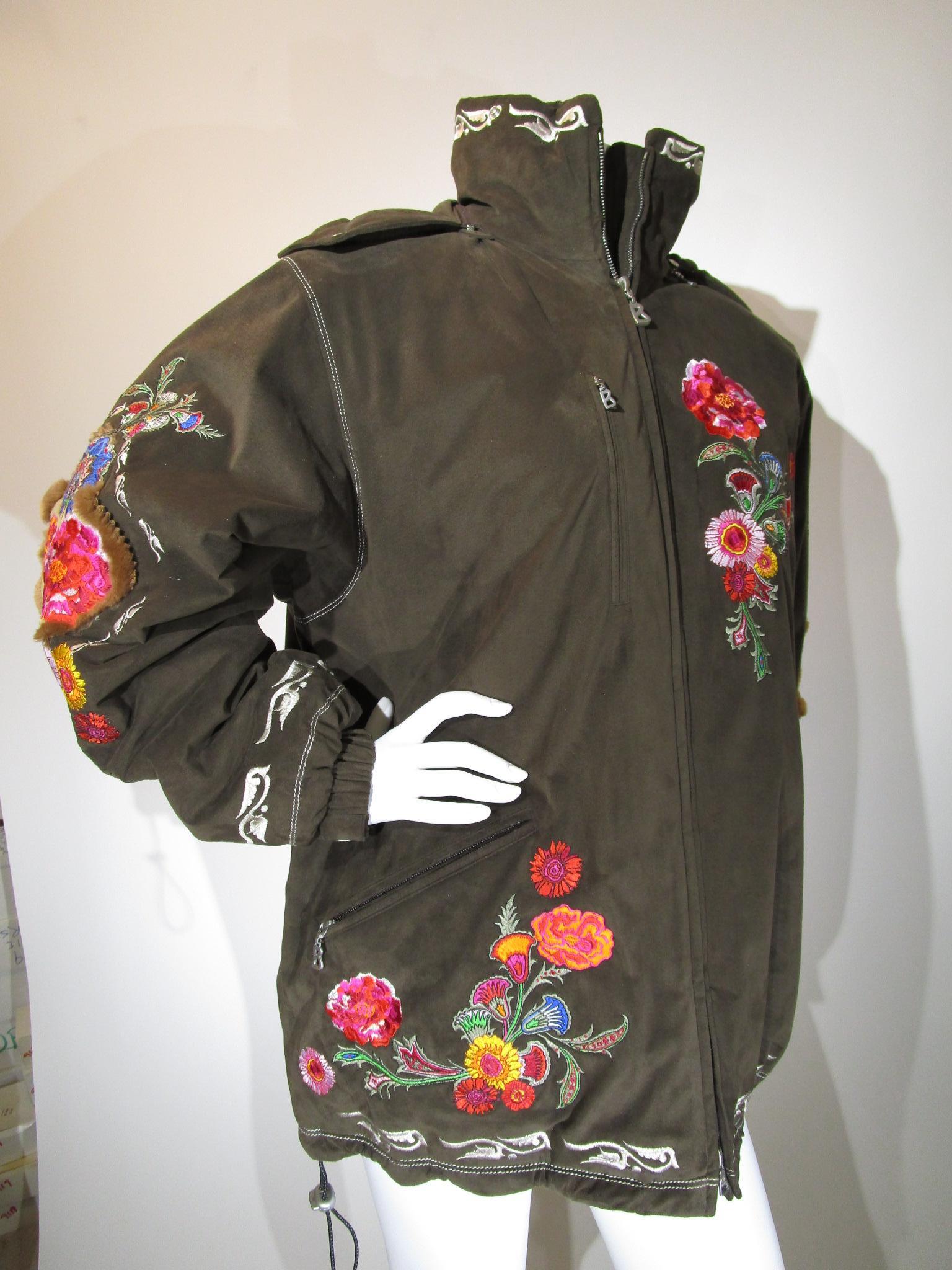Bogner Goan Thylmann Ski Coat Jacket Brown Multi-colored Embroidery ...
