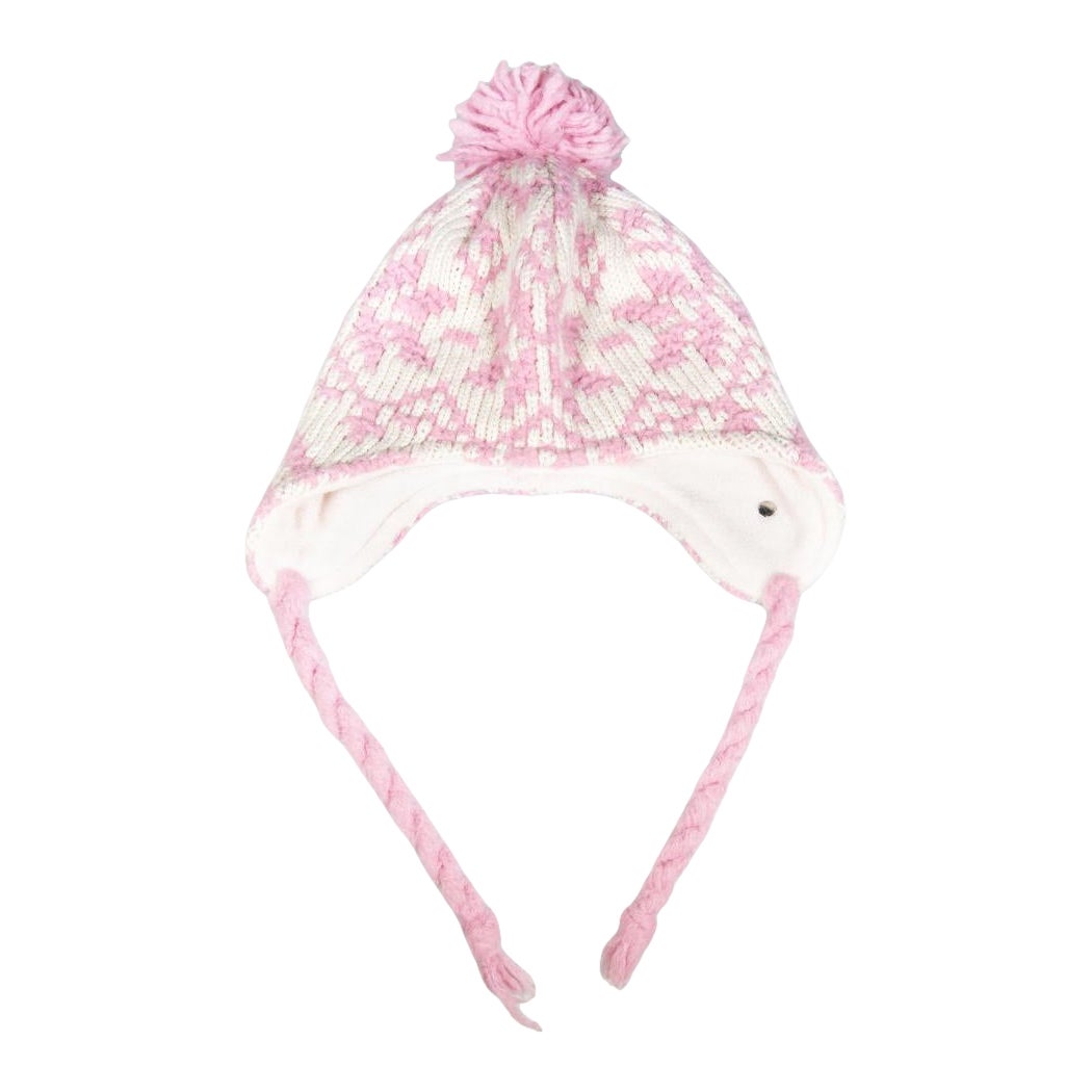 Cappello con pompon invernale in maglia rosa di Bogner in vendita