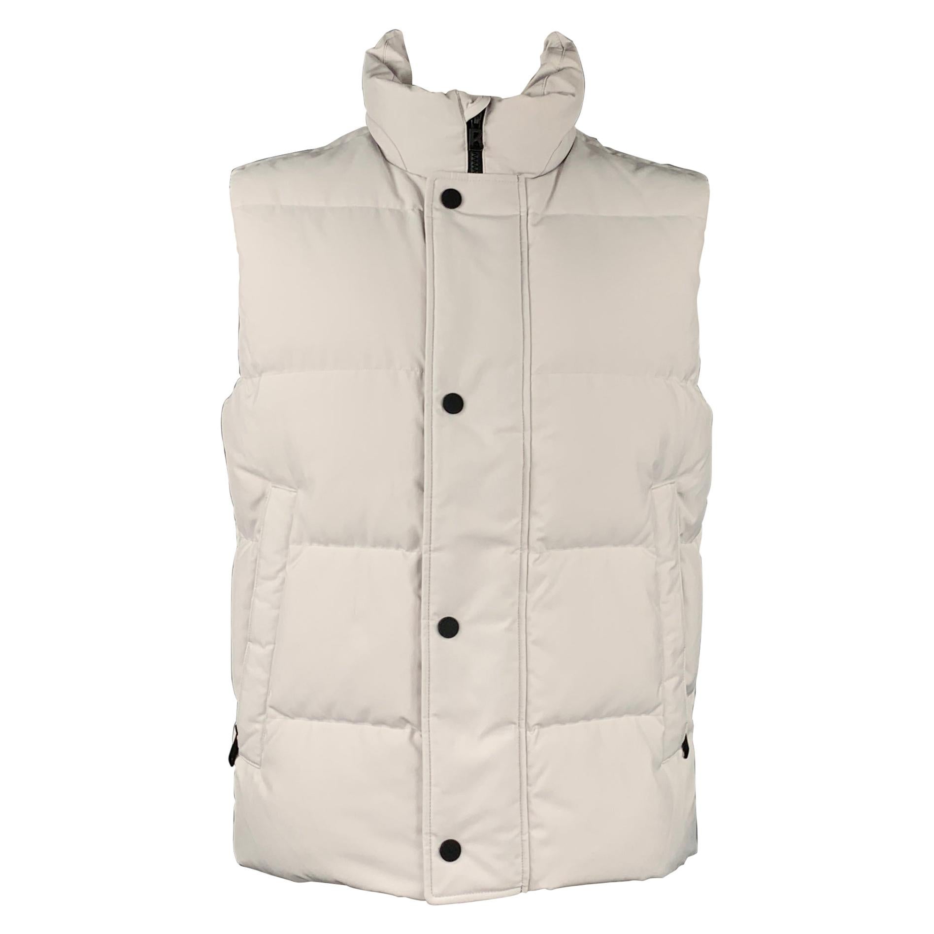 BOGNER Size 40 Light Grey Quilted Polyester / Polyamide Waistcoat at ...