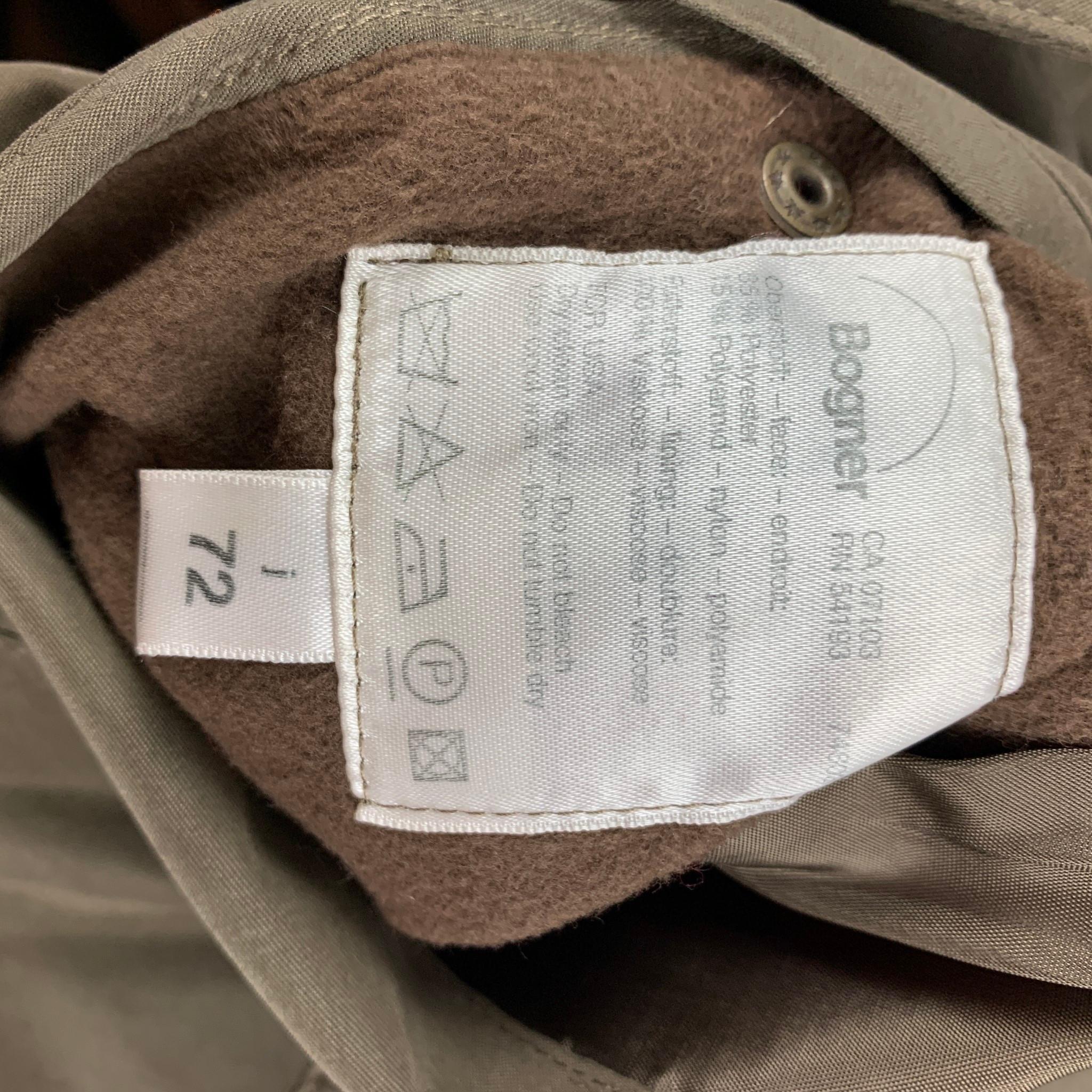 BOGNER Size 44 Olive Double Breasted Belted Coat 3