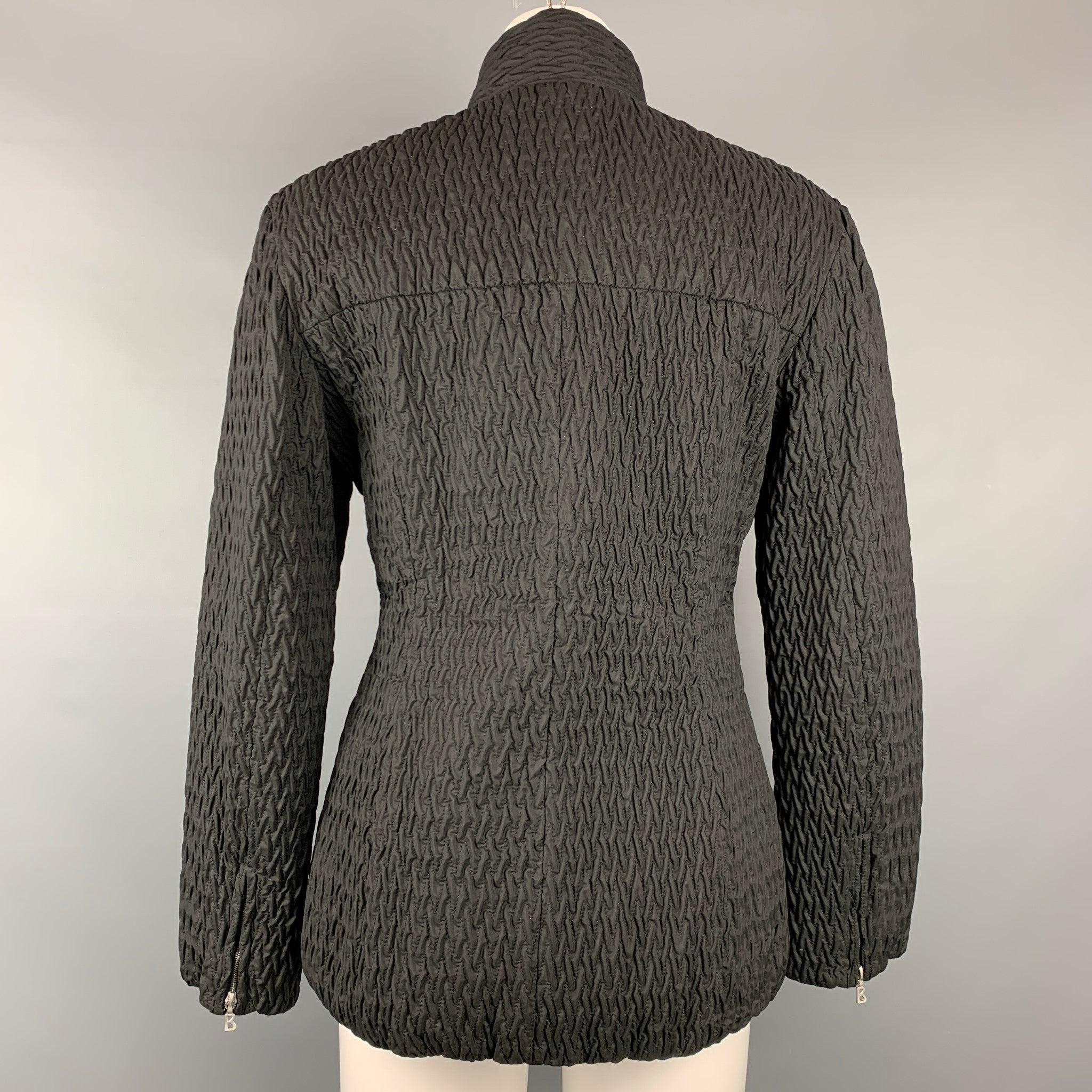 Women's BOGNER Size 6 Black Quilted Textured Nylon Jacket For Sale