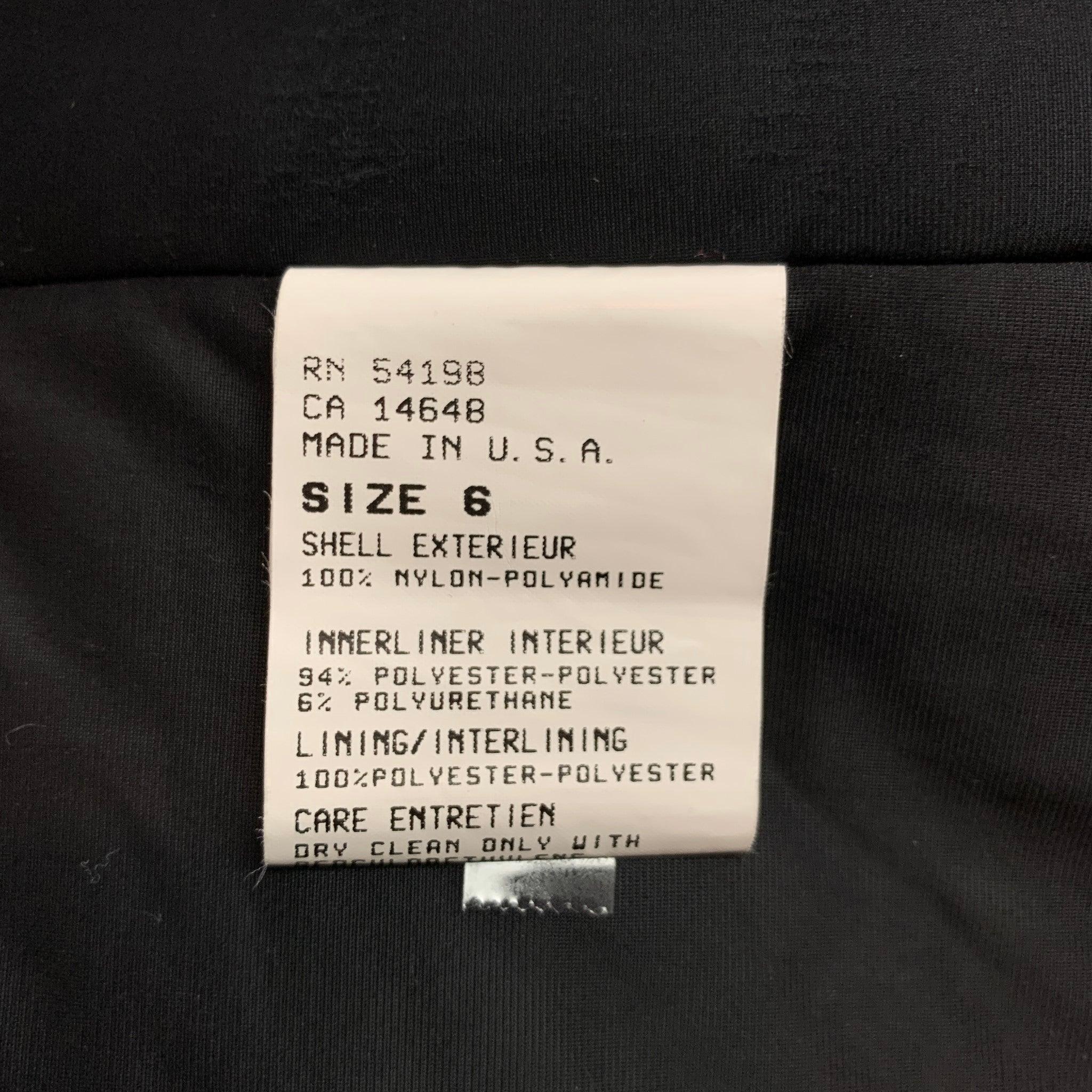 BOGNER Size 6 Black Quilted Textured Nylon Jacket For Sale 1