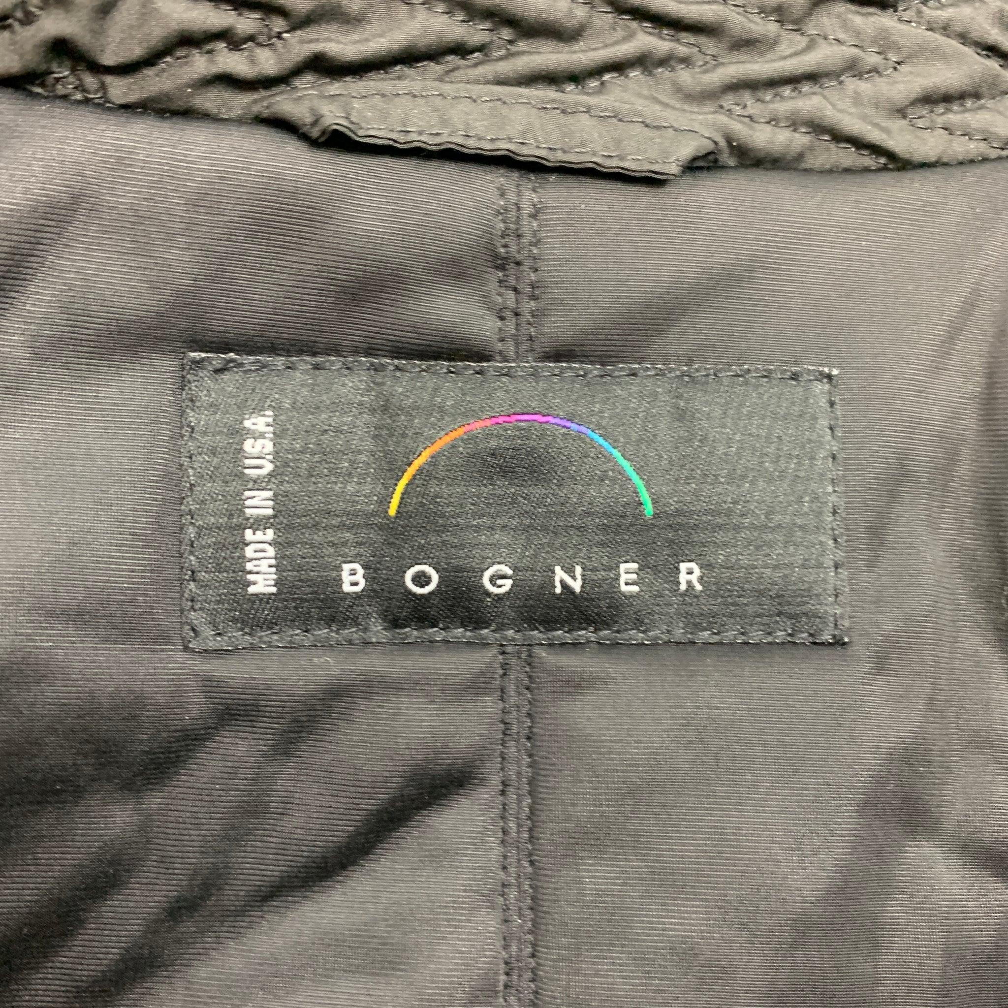 BOGNER Size 6 Black Quilted Textured Nylon Jacket For Sale 3