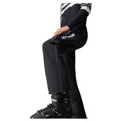 Pantalones de esquí Bogner Tim2-T, negros, talla 50 (UE), para hombre, talla grande, corte recto, con el logotipo en relieve en el cinturón
