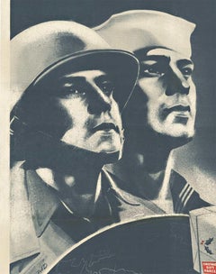 Original "Christmas Mailing Time" vintage poster  WWII