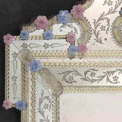 "Bogotà" Espejo de lujo multicolor de cristal de Murano