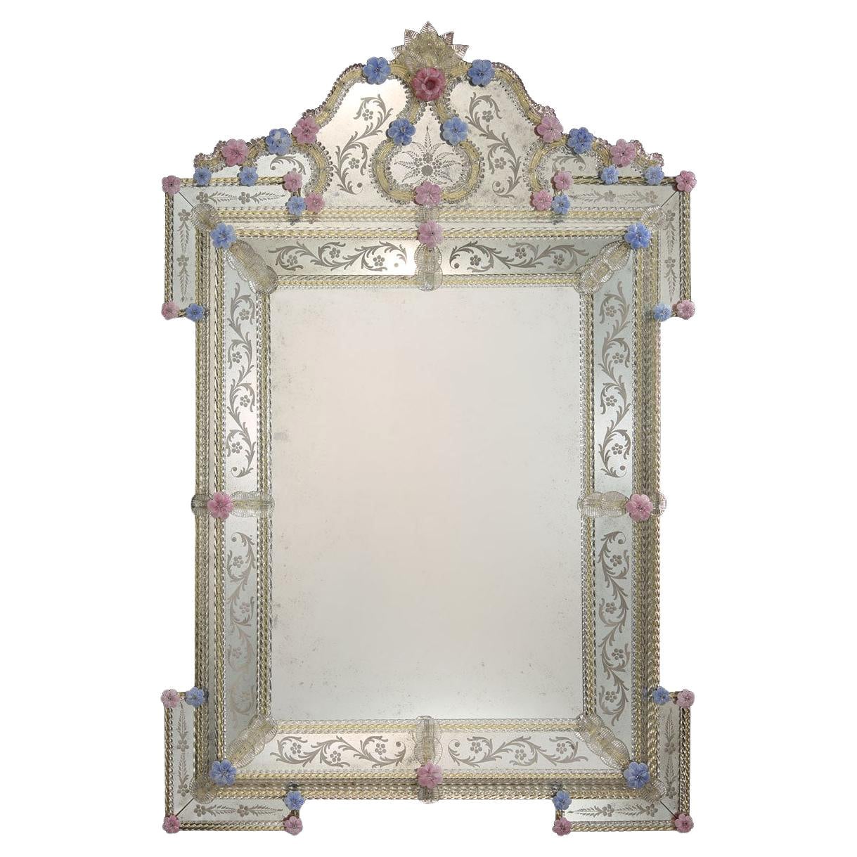 "Bogotà" Luxuriöser mehrfarbiger Murano-Glas-Spiegel im Angebot
