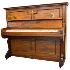 Antique Bogs & Voight Upright Piano in Walnut Art Deco Finish