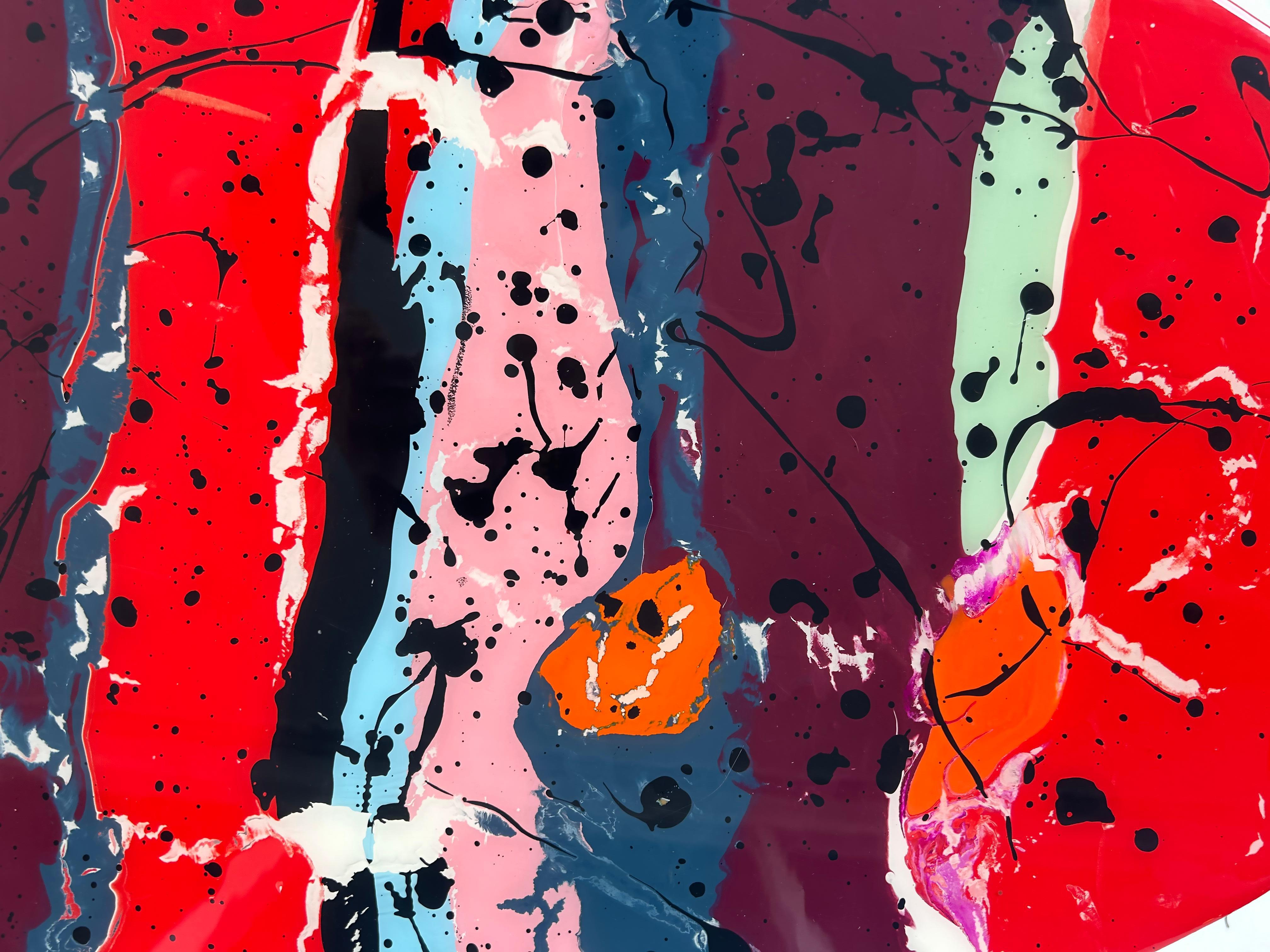 Bohdan Andreas Funktionaler abstrakter Wandkunst-/Kaffeetisch in handbemalter Epoxidharz  im Zustand „Gut“ im Angebot in Miami, FL