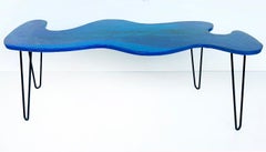 Table d'art mural/table basse fonctionnelle Bohdan Andreas en résine époxy peinte à la main