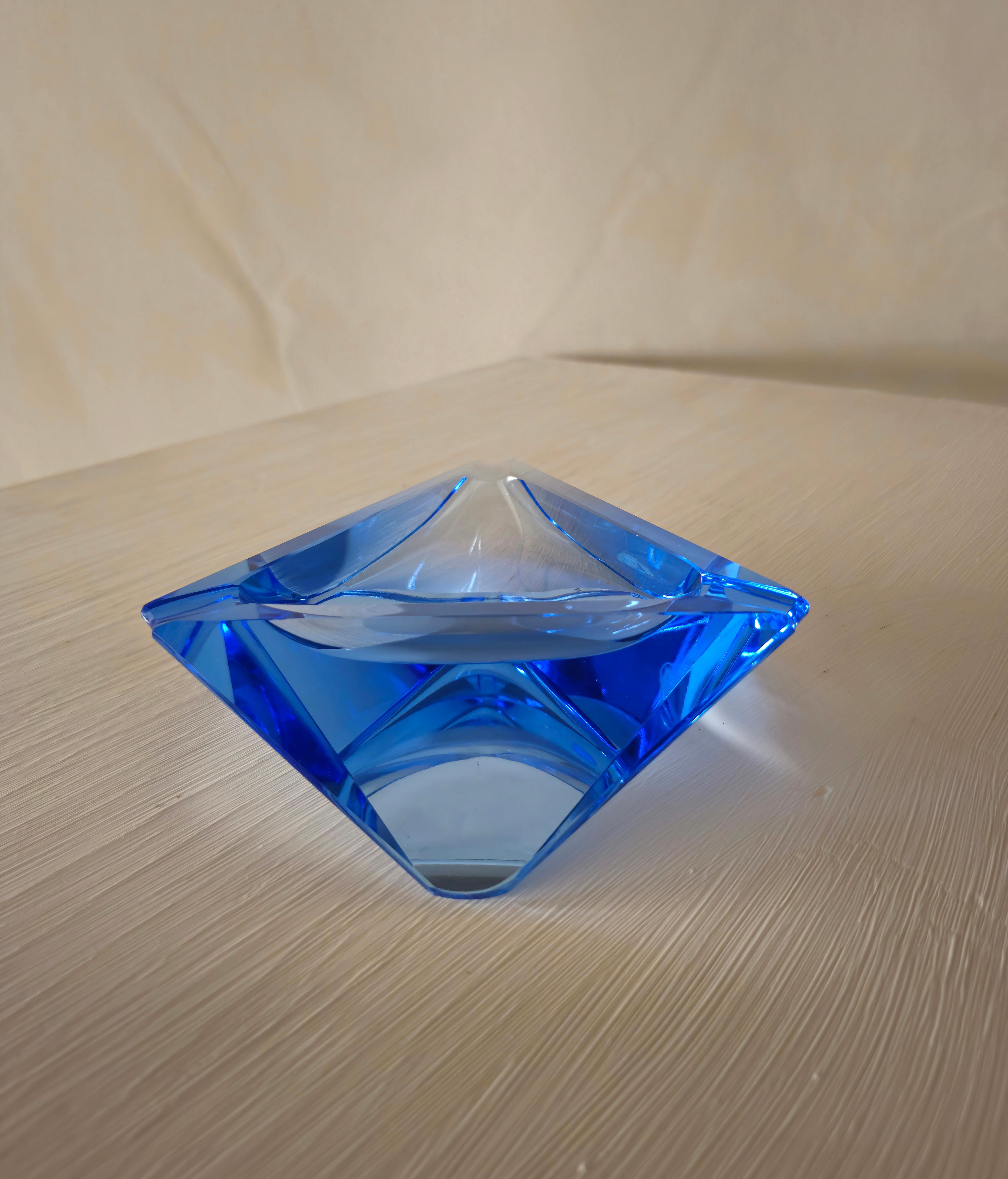 Bohemia Crystal Ashtray Blu Mid-Century Modern 1960s 2