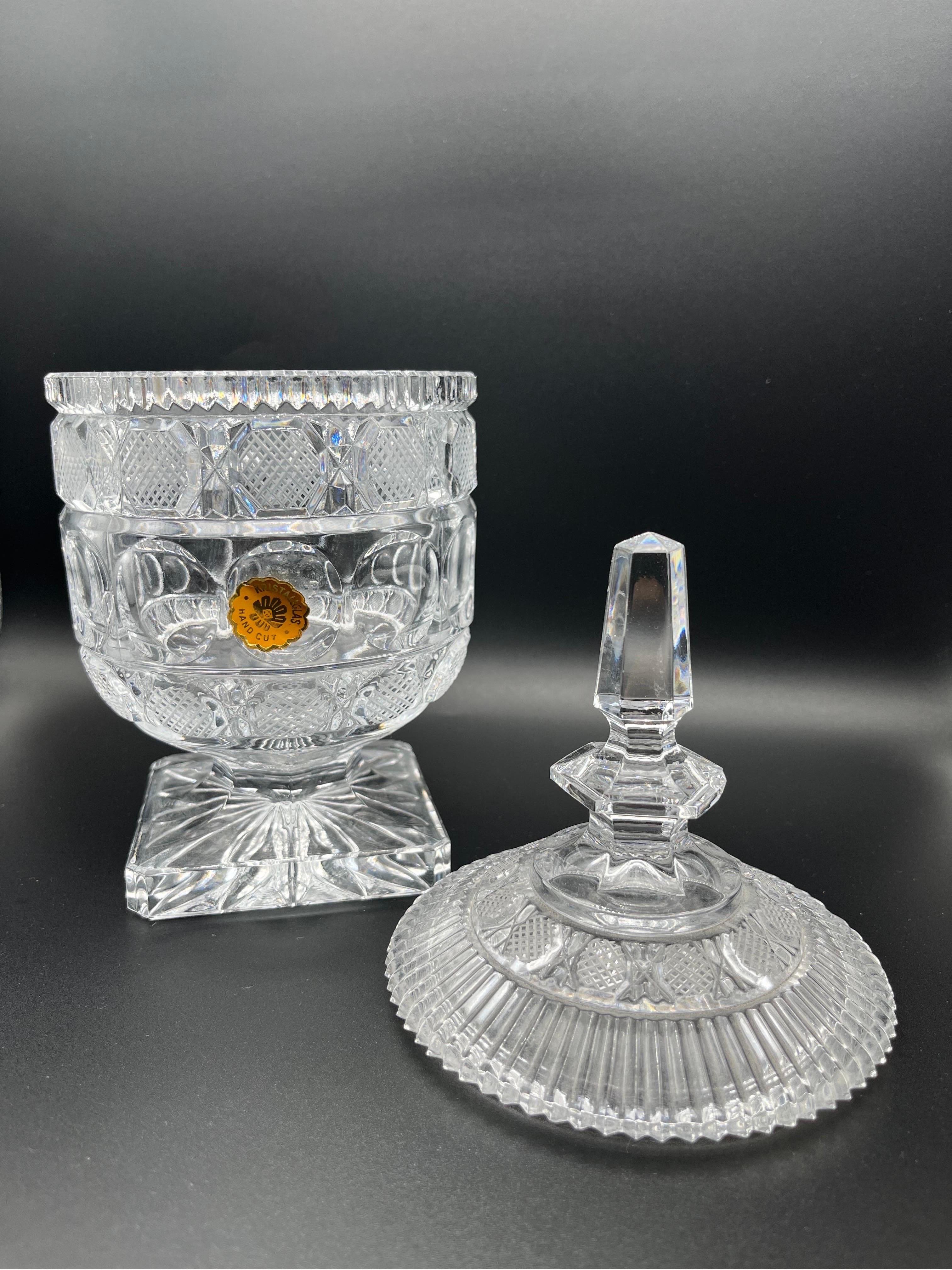 Bohemia Crystal Chocolate Holder, 1900 Antiques In Good Condition For Sale In Foggia, FG