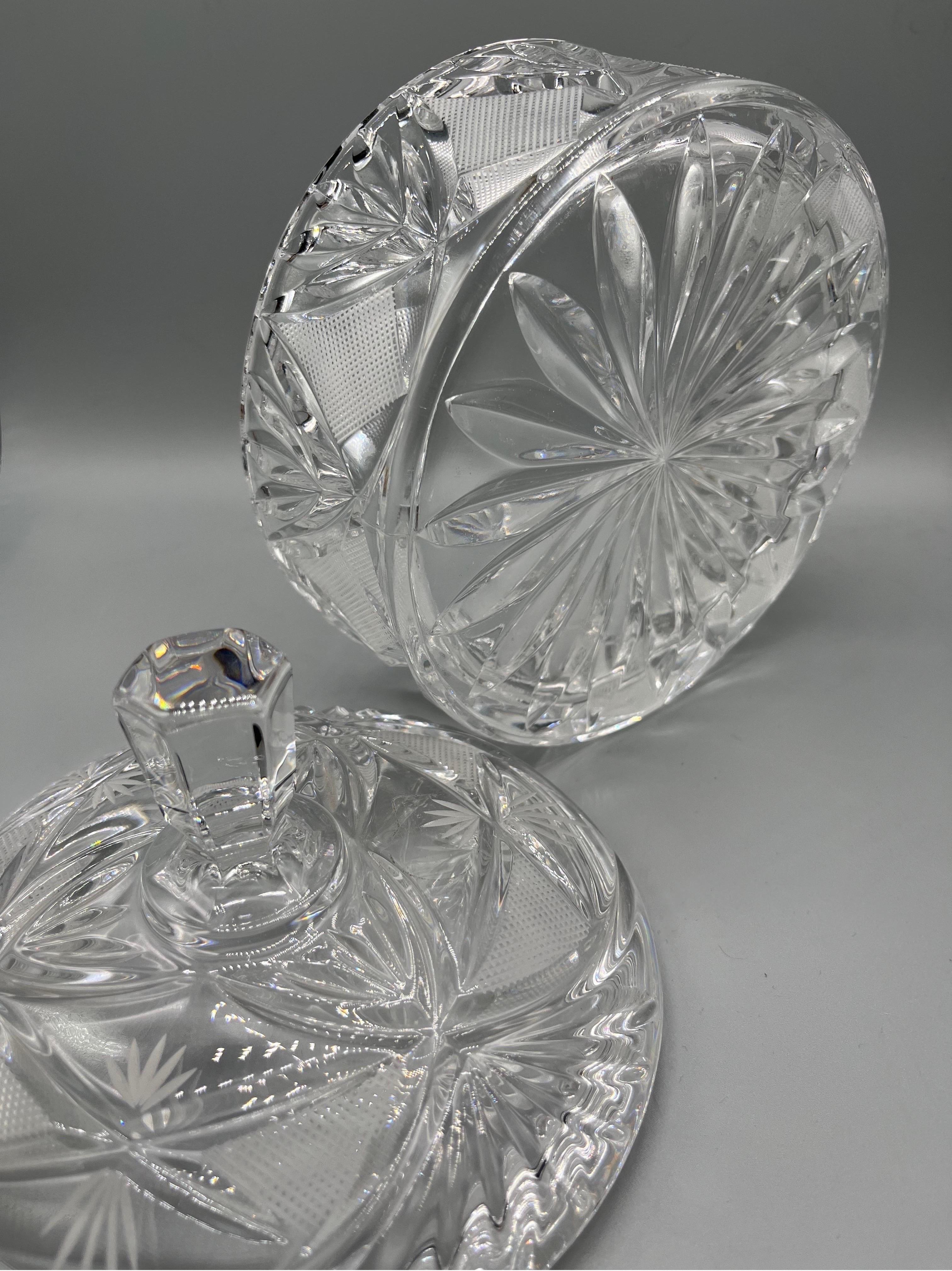 Bohemia Crystal Chocolate Holder 1900s-Antiques For Sale 3