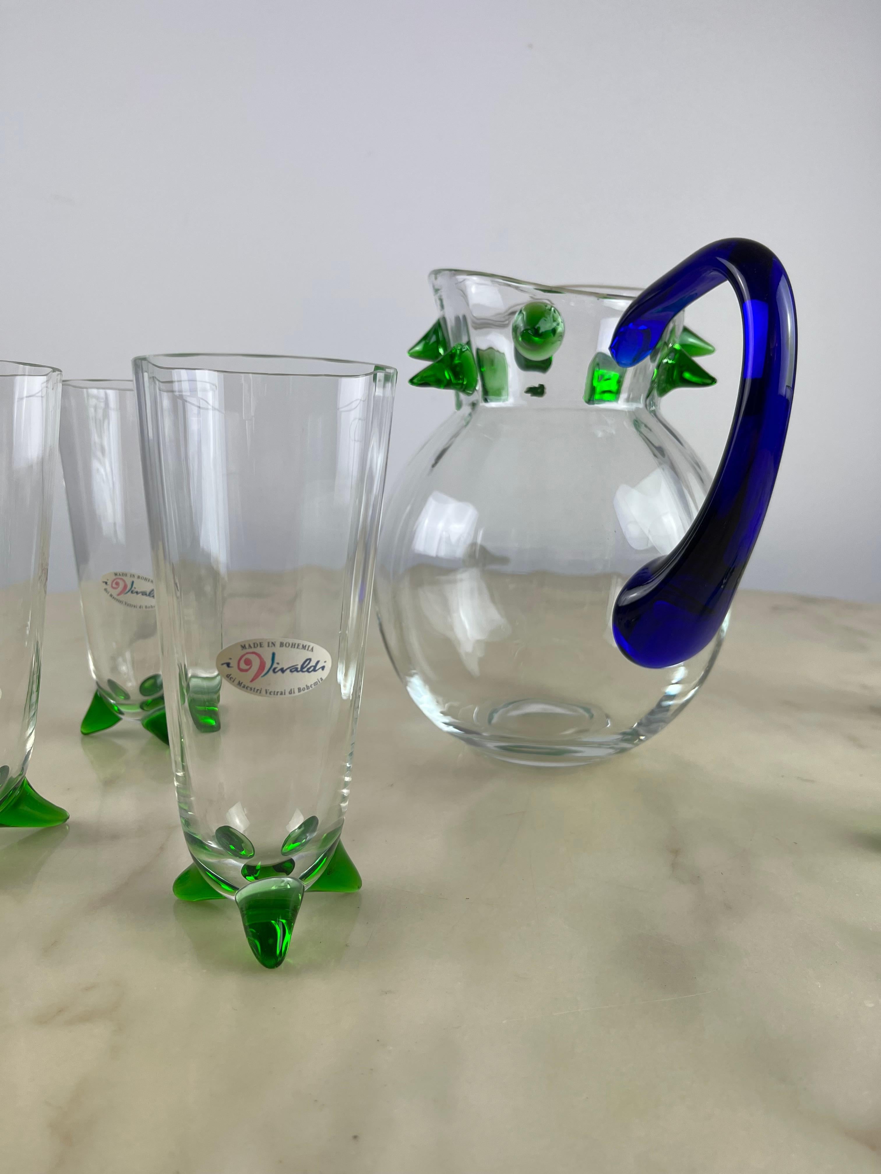 Czech Bohemia Crystal Cocktail Set for 6, 1988 For Sale