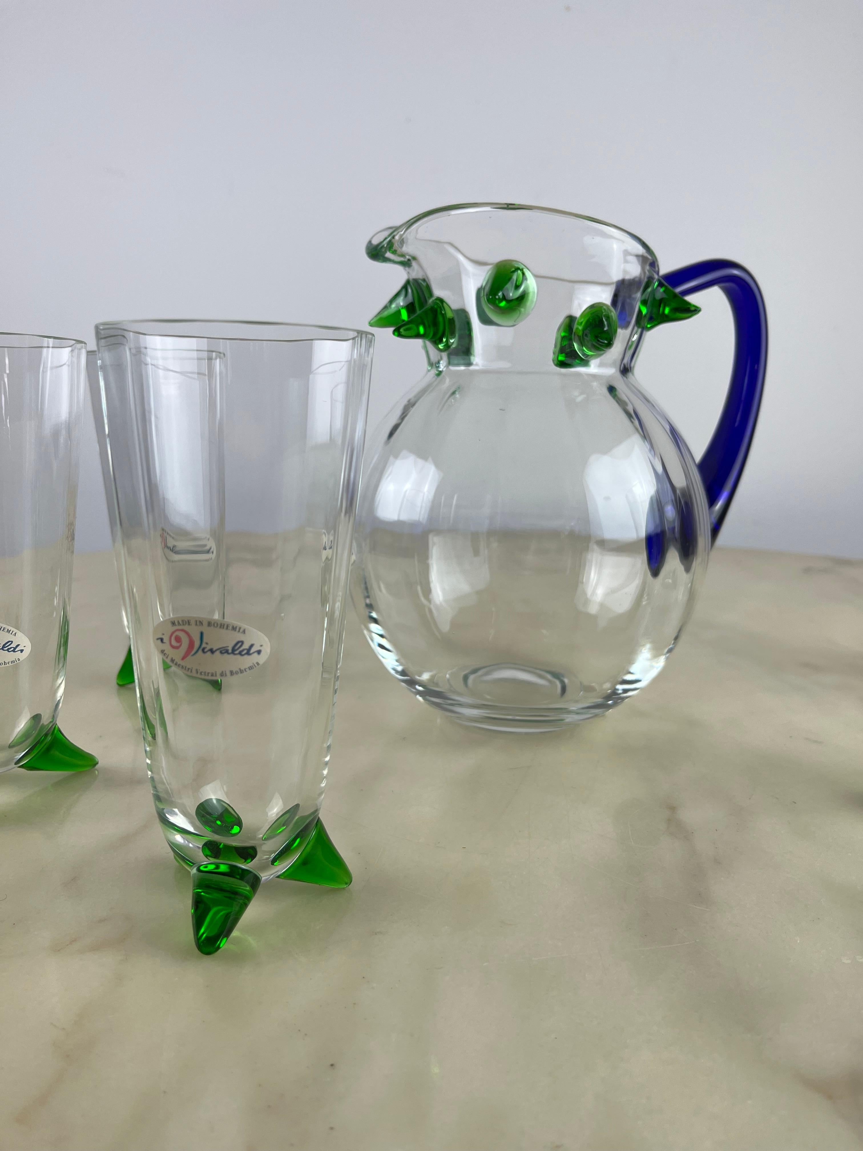 Bohemia Crystal Cocktail Set for 6, 1988 In Good Condition For Sale In Palermo, IT