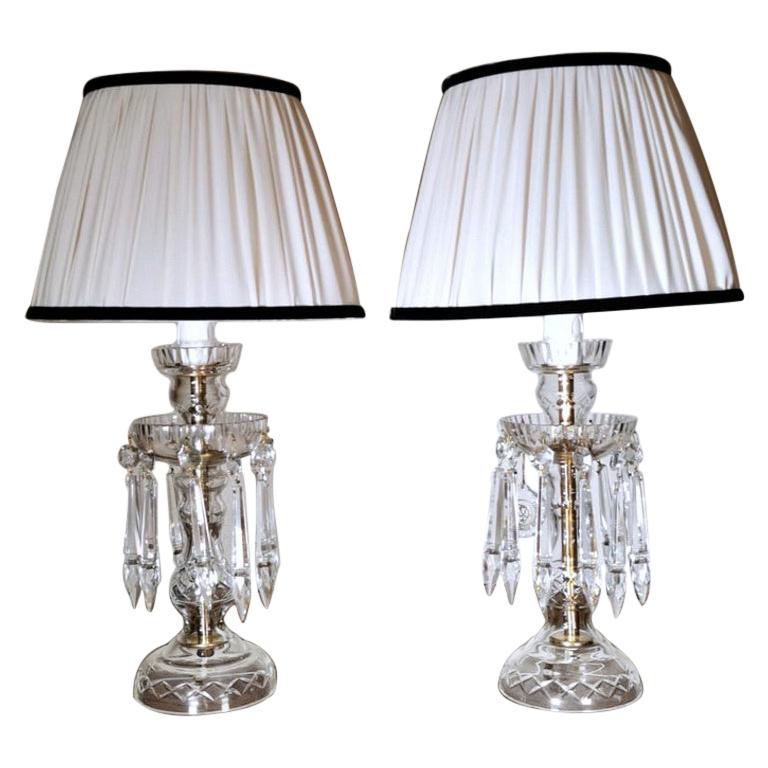 Bohemia Crystal Pair of French Lamps. at 1stDibs
