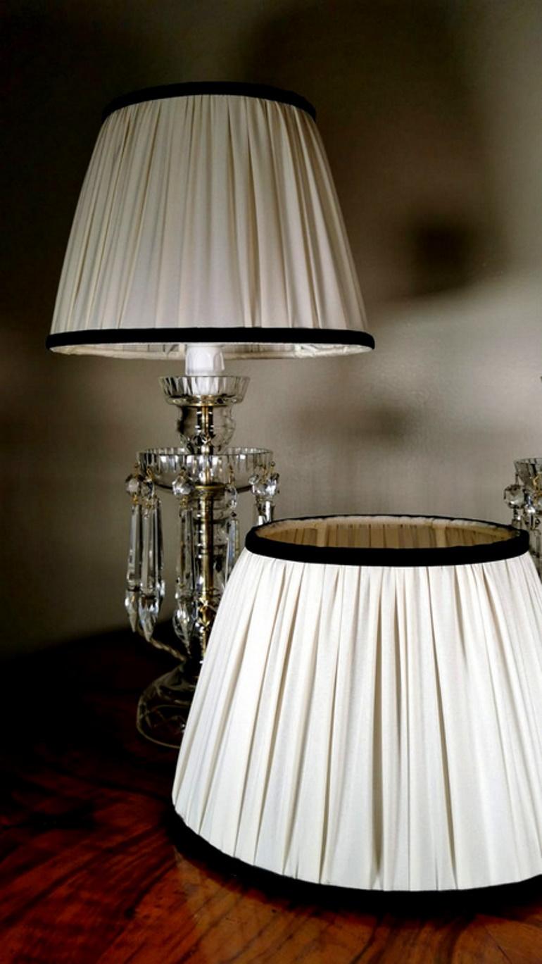 Bohemia Crystal Pair of French Lamps. 4