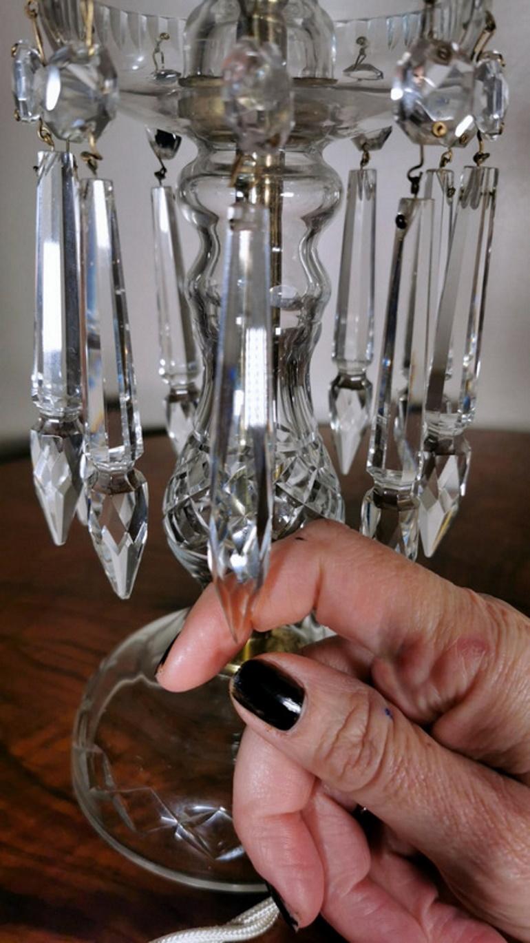 Bohemia Crystal Pair of French Lamps. 11