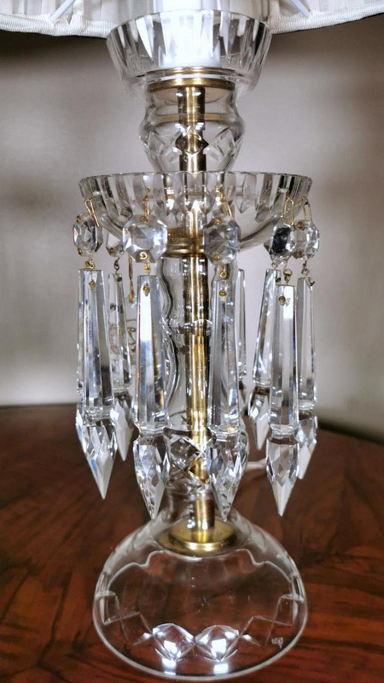 Bohemia Crystal Pair of French Lamps. In Good Condition In Prato, Tuscany