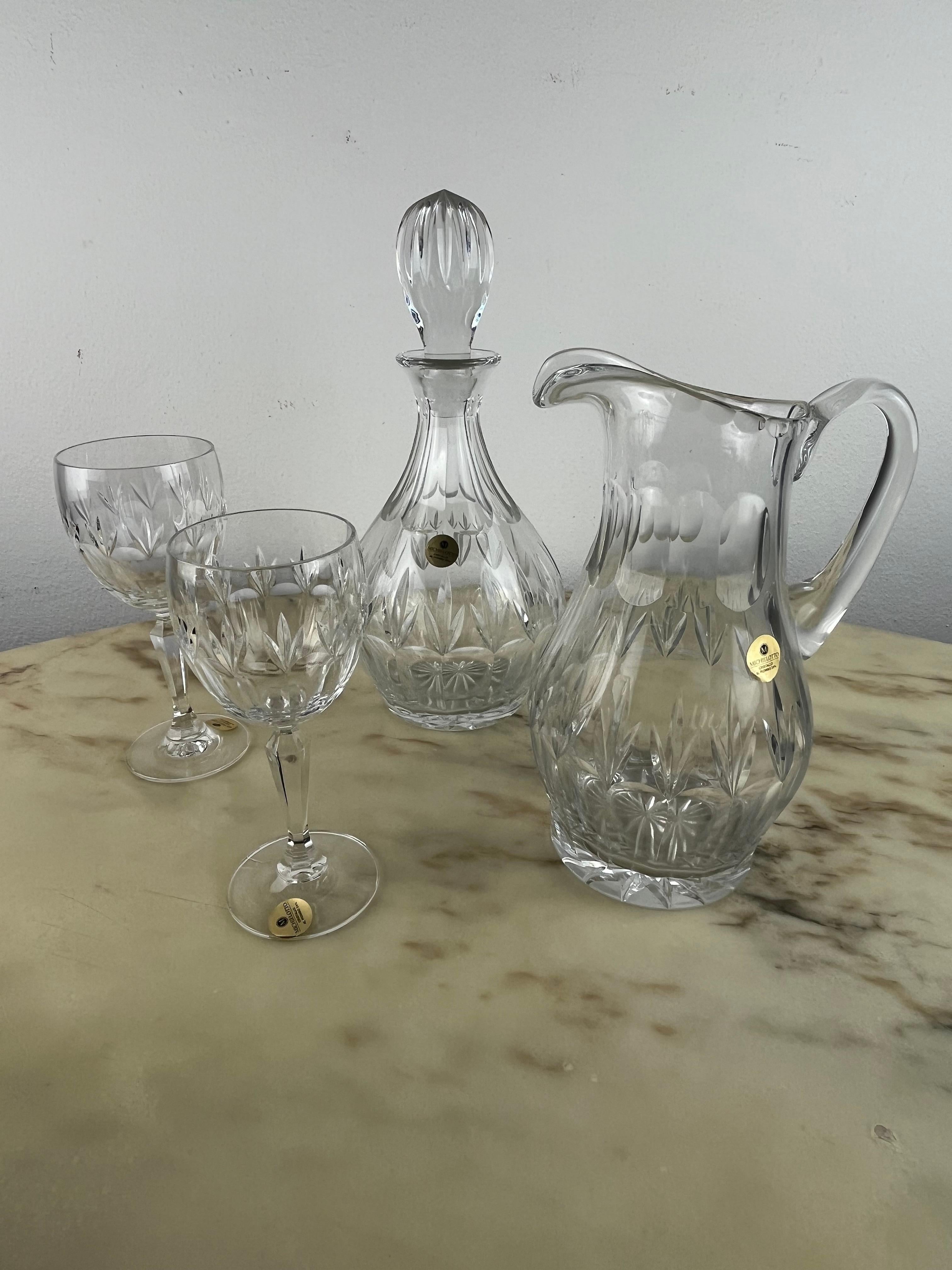 Bohemia Crystal Service x 12, Czech Republic, 1980s, never used In Excellent Condition For Sale In Palermo, IT