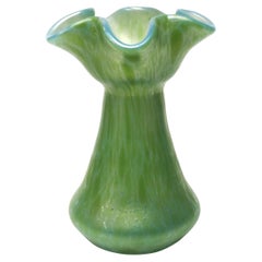 Bohemia Loetz Art Nouveau Vaso rotondo in vetro Ozone Cisele 1900-Christopher Dresser