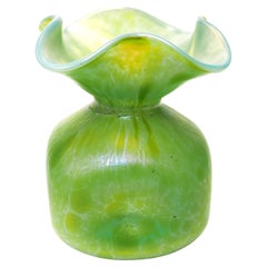 Bohemia Loetz Art Nouveau Vaso quadrato in vetro OzoneCisele 1900-Christopher Dresser