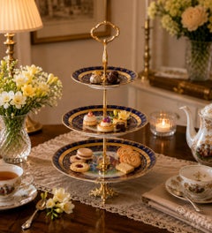 Bohemia Three-Tiered Epergne, Czechoslovakia, circa after 1945