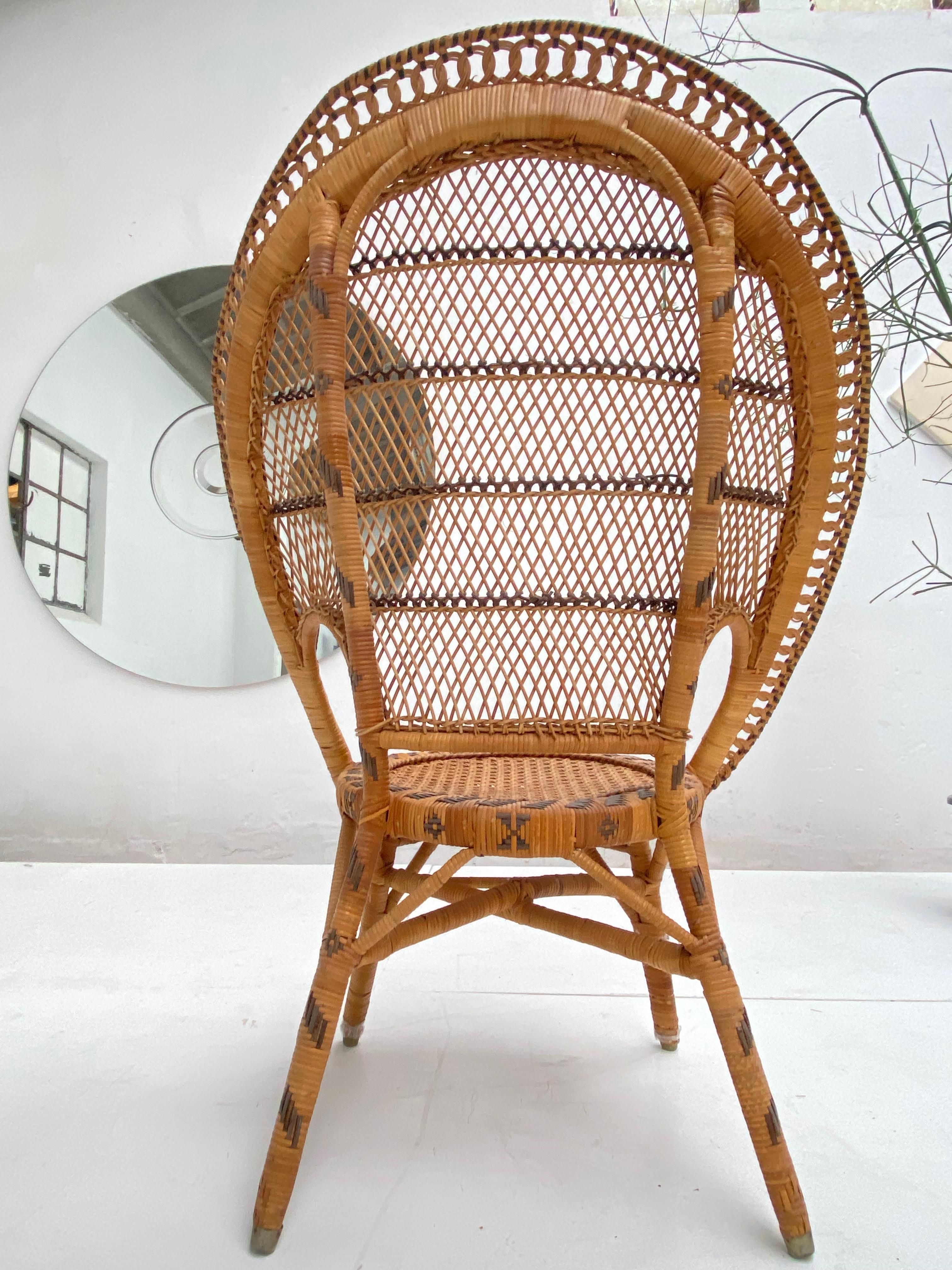 Indonesian Bohemian 1970's Handwoven Peacock Chair  For Sale