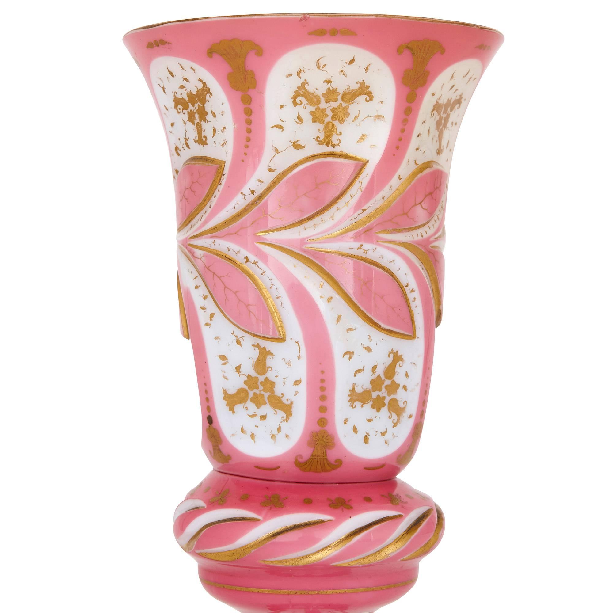 pink glass cups