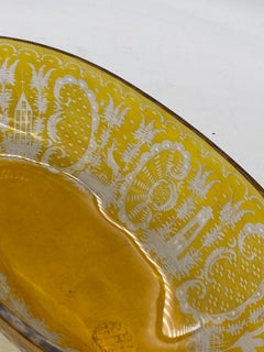 Bohemian Amber-Flashed Glass Bowl Flared Form, Circa 1900