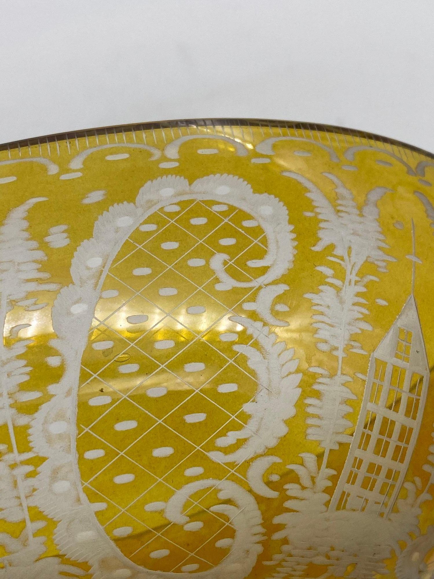 Bohemian Amber-Flashed Glass Bowl Flared Form, Circa 1900 For Sale 2
