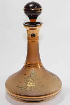 Bohemian Amber Glass Liquor Decanter