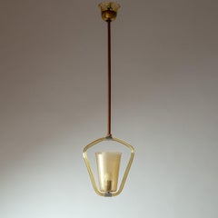 Bohemian Amber Glass Pendant, 1940s